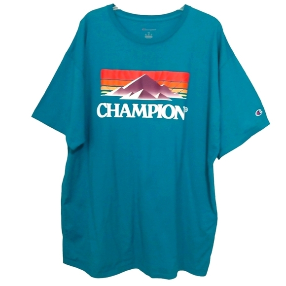 Champion Short Sleeve Teal Green T-Shirt Sz 2XL - Picture 1 of 4